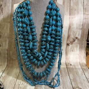 Faux Turquoise multi-strand necklace